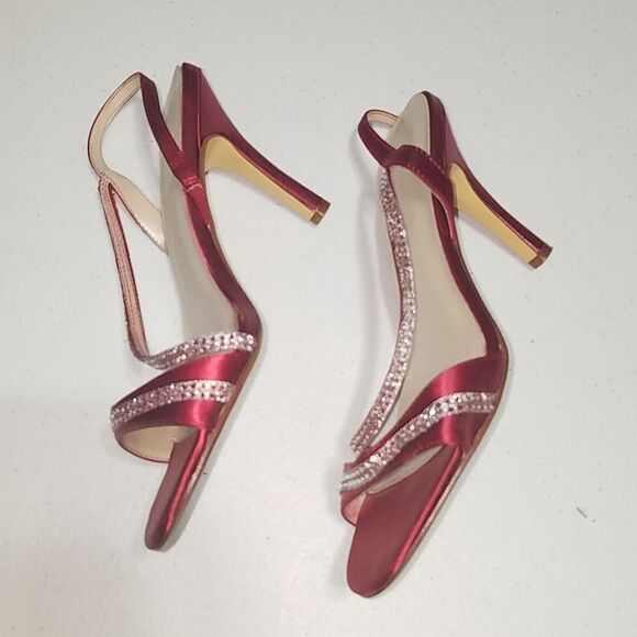 Michaelangelo red bling heels size 9M Yvette - Picture 3 of 7